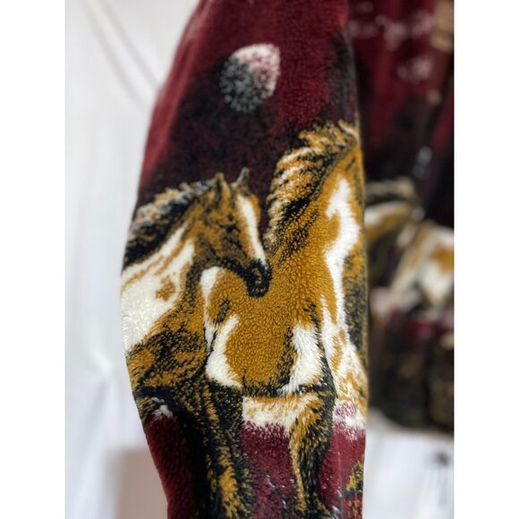 Vintage Mazmania Horse Fleece Jacket Medium - Picture 4 of 16